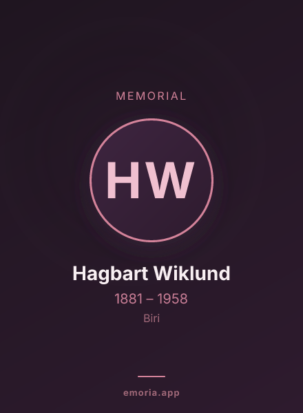 Memorial portrait of Hagbart Wiklund