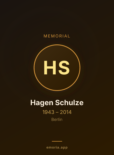 Memorial portrait of Hagen Schulze