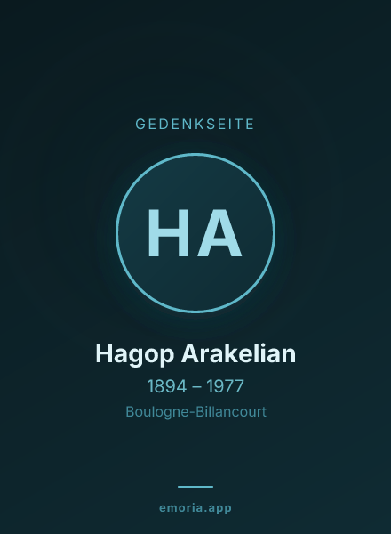 Gedenkportrait von Hagop Arakelian