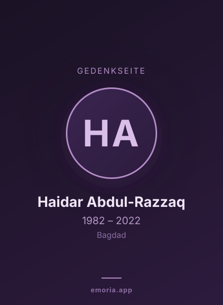 Gedenkportrait von Haidar Abdul-Razzaq