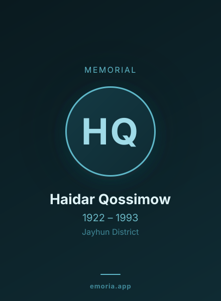 Memorial portrait of Haidar Qossimow