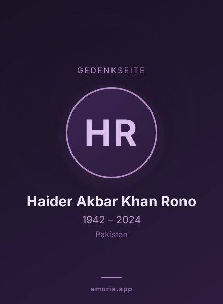 Gedenkportrait von Haider Akbar Khan Rono