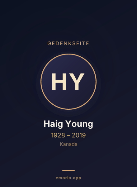 Gedenkportrait von Haig Young