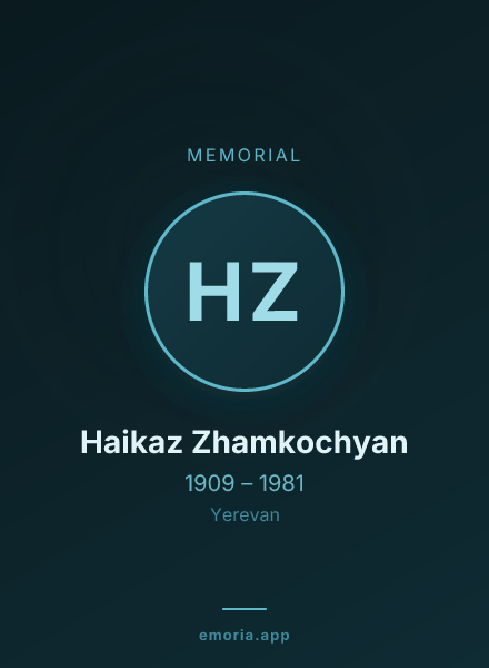 Memorial portrait of Haikaz Zhamkochyan