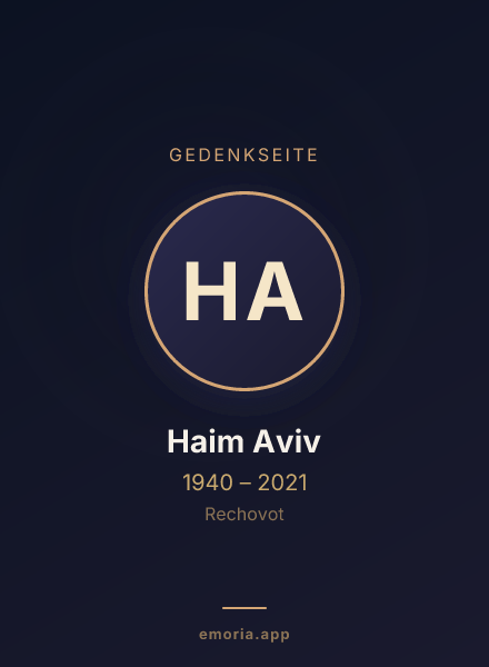 Gedenkportrait von Haim Aviv