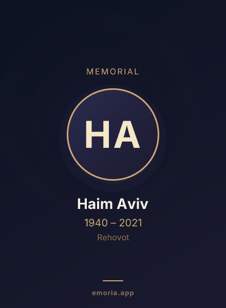 Memorial portrait of Haim Aviv