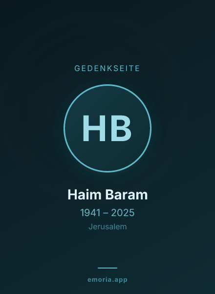 Gedenkportrait von Haim Baram
