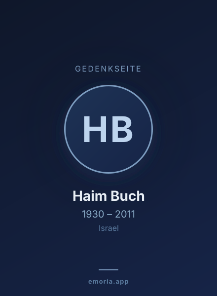 Gedenkportrait von Haim Buch