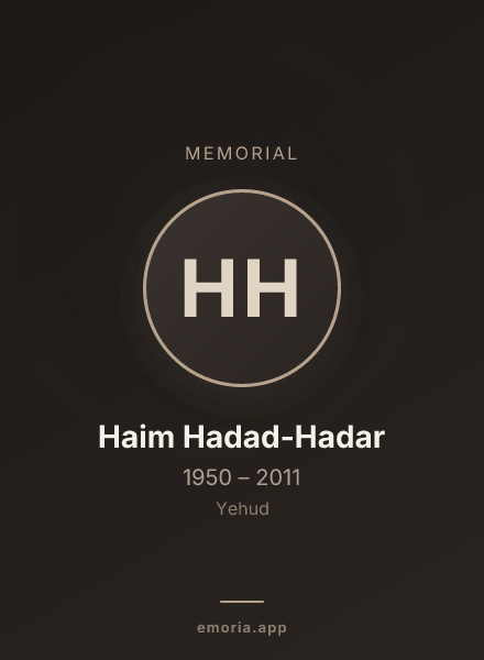 Memorial portrait of Haim Hadad-Hadar