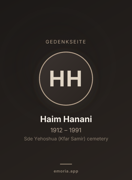 Gedenkportrait von Haim Hanani