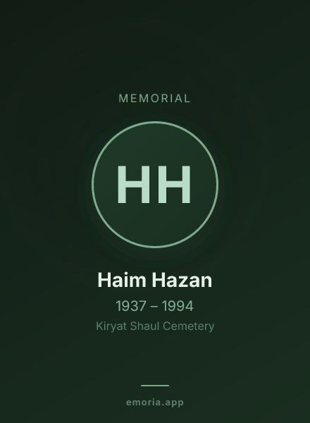 Memorial portrait of Haim Hazan