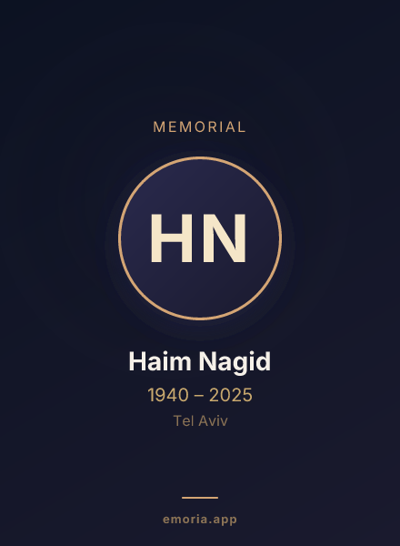 Memorial portrait of Haim Nagid