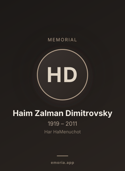 Memorial portrait of Haim Zalman Dimitrovsky