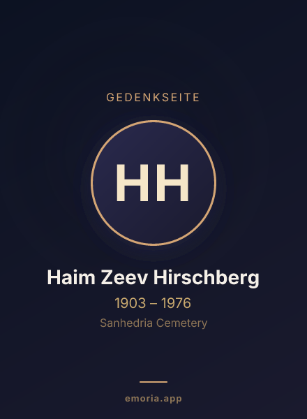 Gedenkportrait von Haim Zeev Hirschberg