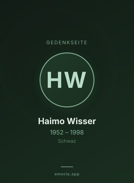Gedenkportrait von Haimo Wisser