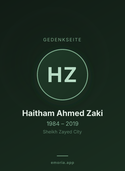 Gedenkportrait von Haitham Ahmed Zaki