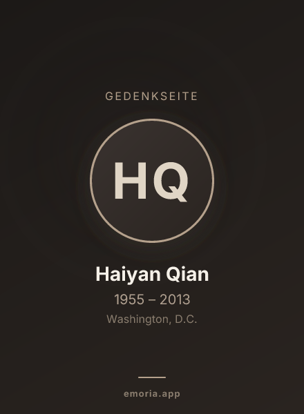 Gedenkportrait von Haiyan Qian