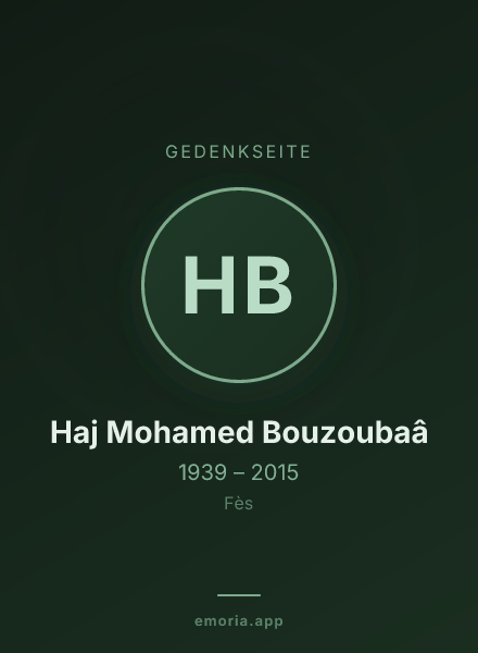 Gedenkportrait von Haj Mohamed Bouzoubaâ