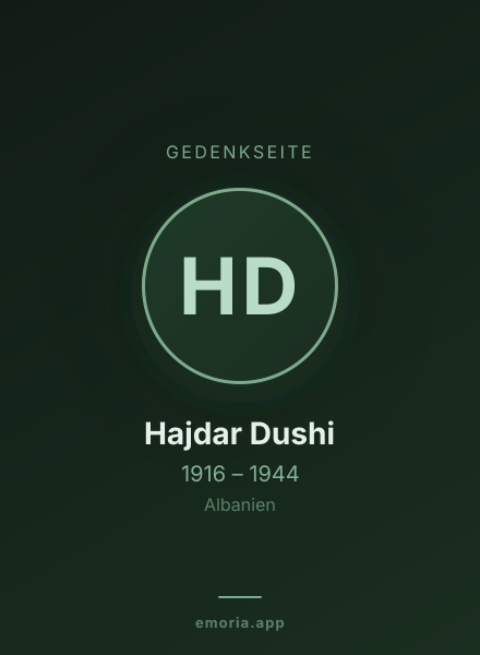 Gedenkportrait von Hajdar Dushi