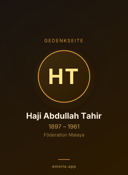 Gedenkportrait von Haji Abdullah Tahir