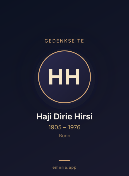 Gedenkportrait von Haji Dirie Hirsi