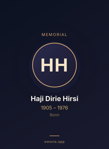 Memorial portrait of Haji Dirie Hirsi