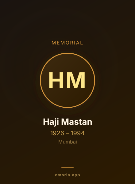 Memorial portrait of Haji Mastan