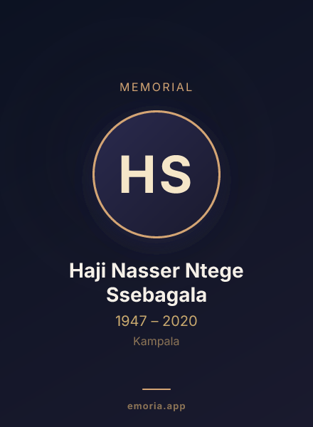Memorial portrait of Haji Nasser Ntege Ssebagala