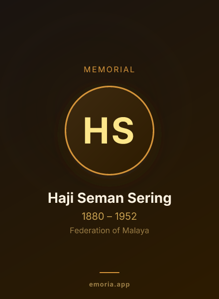 Memorial portrait of Haji Seman Sering
