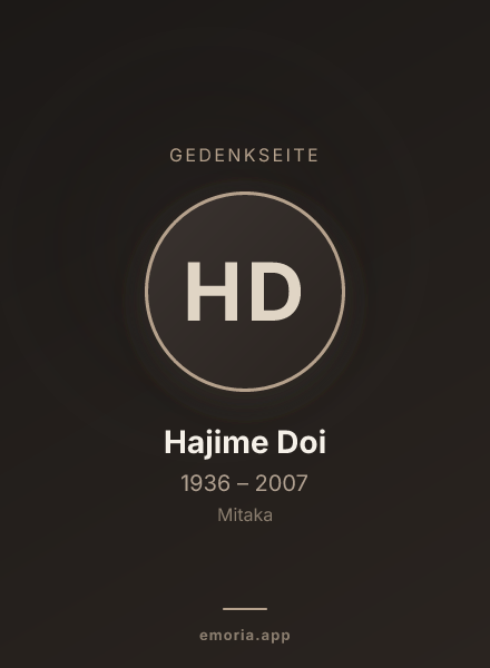 Gedenkportrait von Hajime Doi