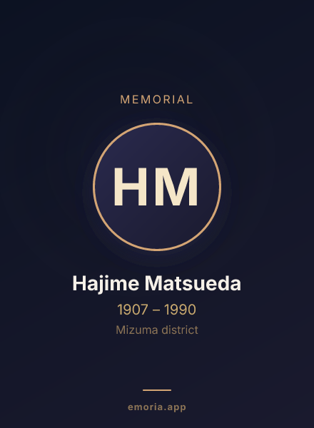 Memorial portrait of Hajime Matsueda