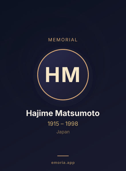 Memorial portrait of Hajime Matsumoto