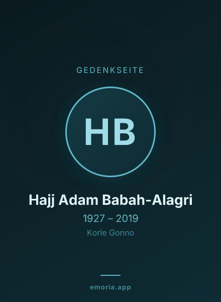 Gedenkportrait von Hajj Adam Babah-Alagri