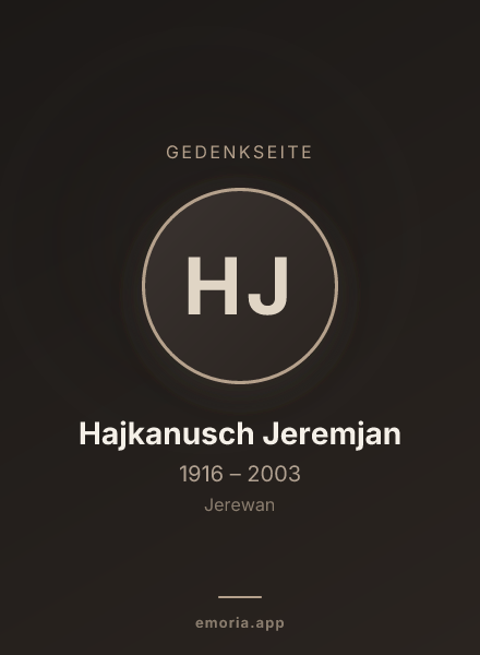 Gedenkportrait von Hajkanusch Jeremjan