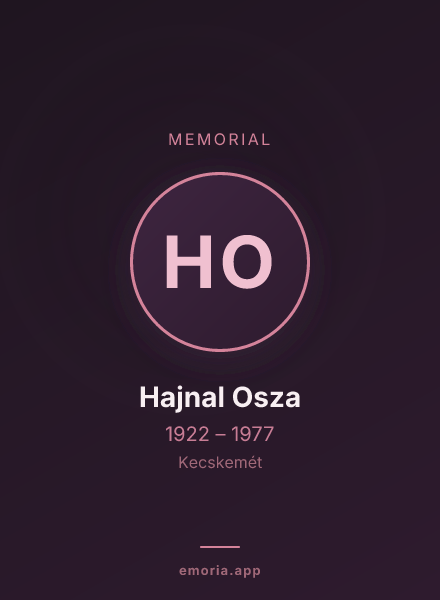 Memorial portrait of Hajnal Osza