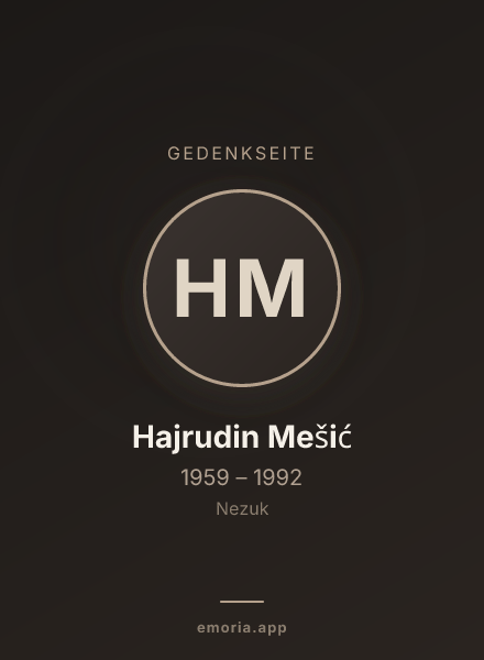 Gedenkportrait von Hajrudin Mešić