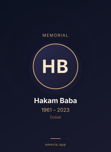 Memorial portrait of Hakam Baba
