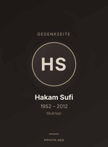 Gedenkportrait von Hakam Sufi