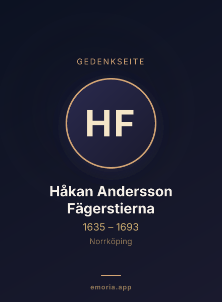 Gedenkportrait von Håkan Andersson Fägerstierna