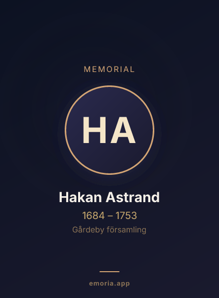 Memorial portrait of Hakan Astrand