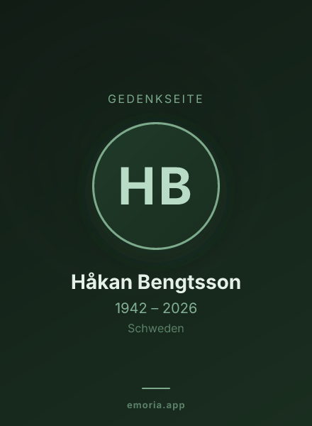Gedenkportrait von Håkan Bengtsson
