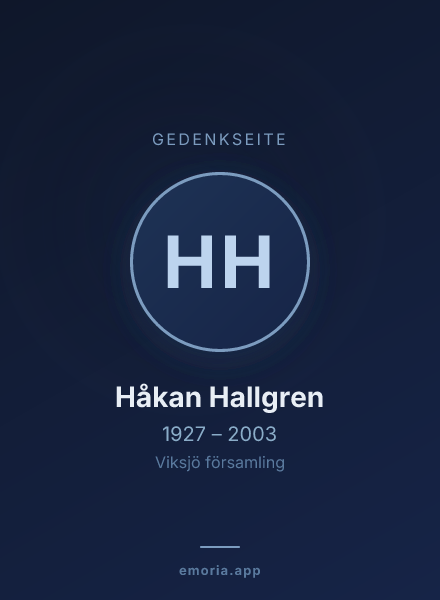 Gedenkportrait von Håkan Hallgren