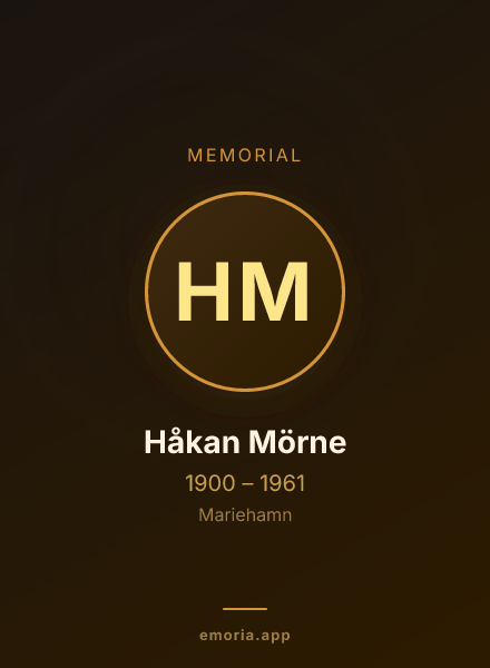 Memorial portrait of Håkan Mörne