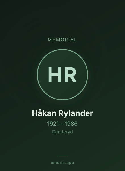 Memorial portrait of Håkan Rylander