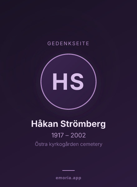 Gedenkportrait von Håkan Strömberg
