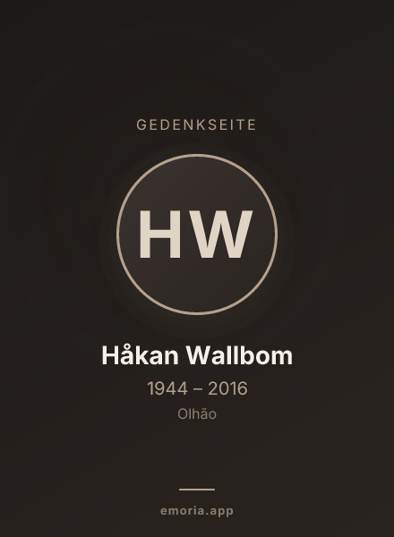 Gedenkportrait von Håkan Wallbom