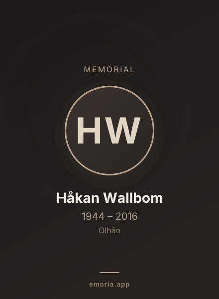 Memorial portrait of Håkan Wallbom