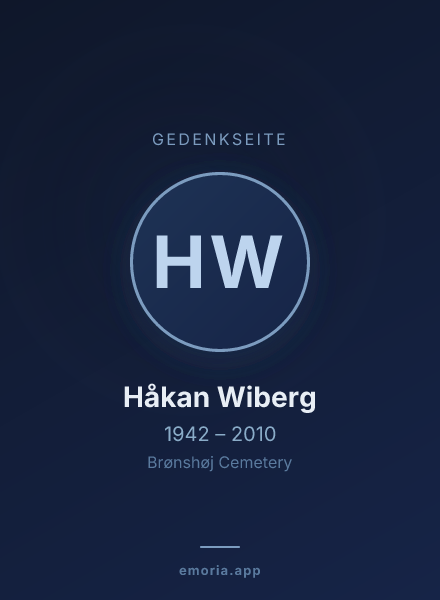 Gedenkportrait von Håkan Wiberg