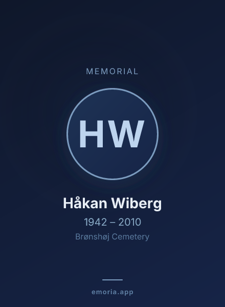 Memorial portrait of Håkan Wiberg