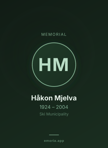 Memorial portrait of Håkon Mjelva
